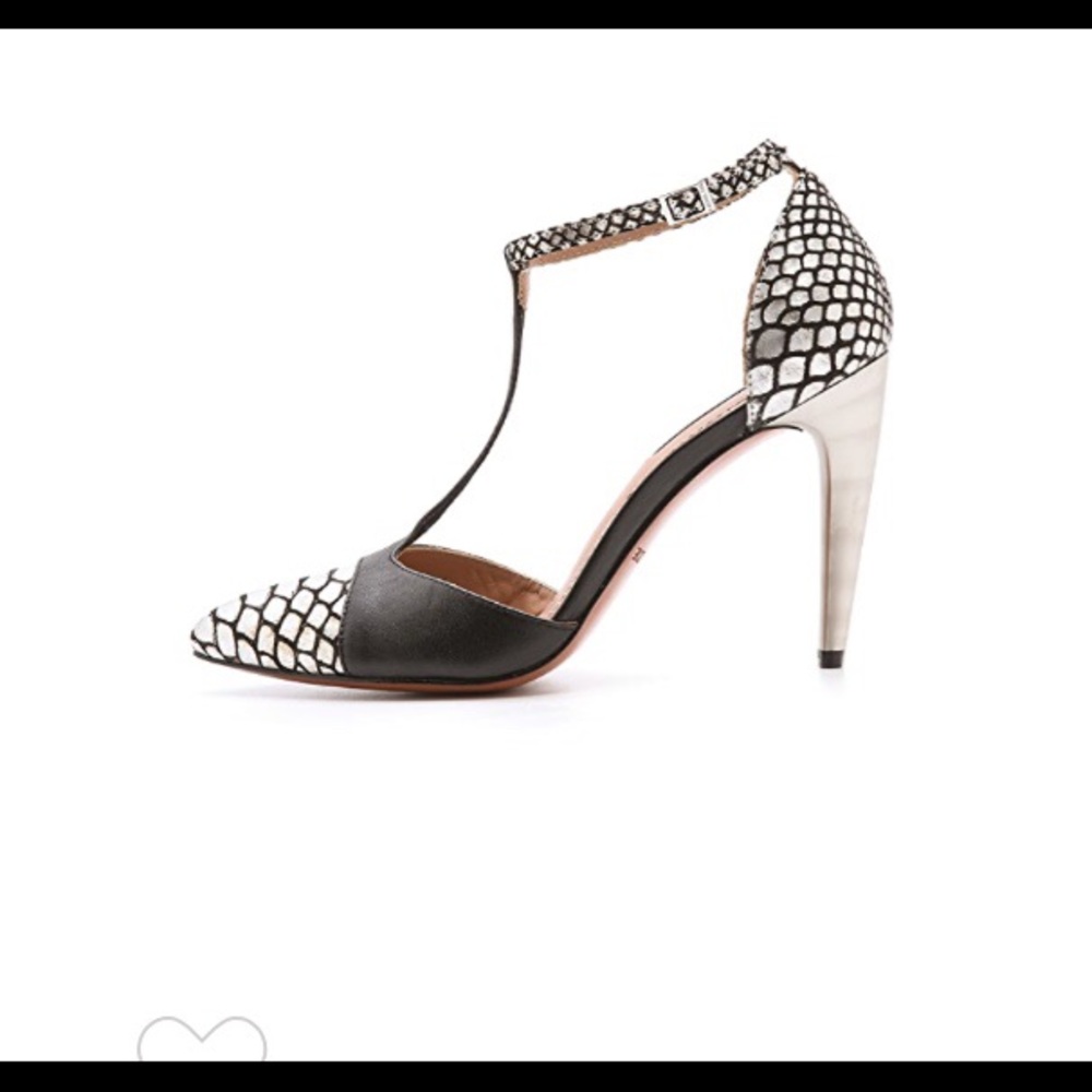 Rachel Zoe Metallic T-strap heels Sold Out 8.5 - Picture 3 of 7